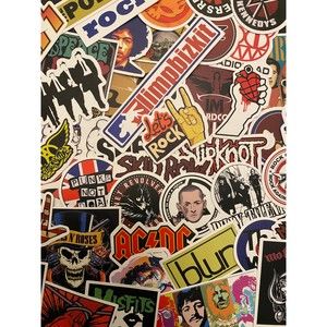 50pcs Rock n Roll Bands Music Themed Waterproof Stickers Pack